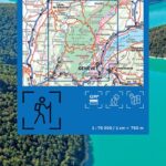 Carte IGN top 75 Tourisme et Randonnée, itinéraires de randonnées cyclo-pédestre-routière dans le Haut-Jura au 1/75 000 compatible système GPS. Edition 2025