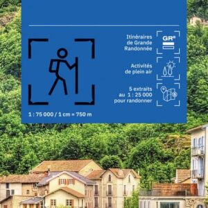 Carte IGN top 75 Tourisme et Randonnée des itinéraires de randonnée cyclo-pédestre-routière dans les Pyrénées Catalanes au 1/75 000 compatible avec le système GPS.