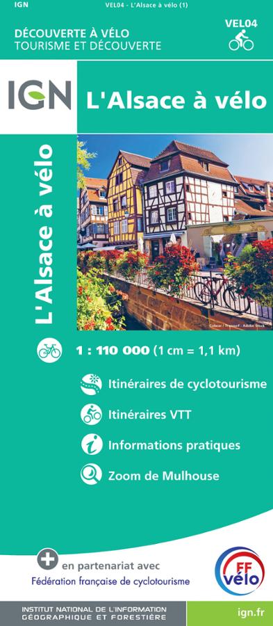 Alsace a velo carte IGN.