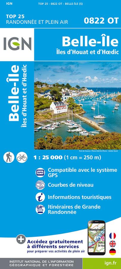 Belle Ile, îles d'Houat et d'Hoedic - IGN TOP 25