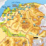 carte détaillée de la haute Savoie des Boucles a velo Autour du Lac Leman