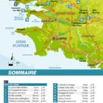 carte détaillée du Finistère avec le sommaire des itinéraires des Boucles a vélo Finistère Nord