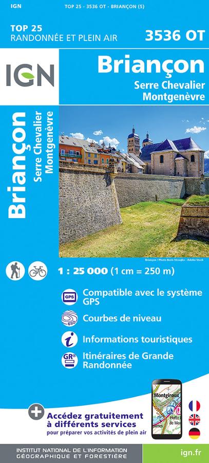 Briancon Serre Chevalier Montgenevre Carte IGN TOP.