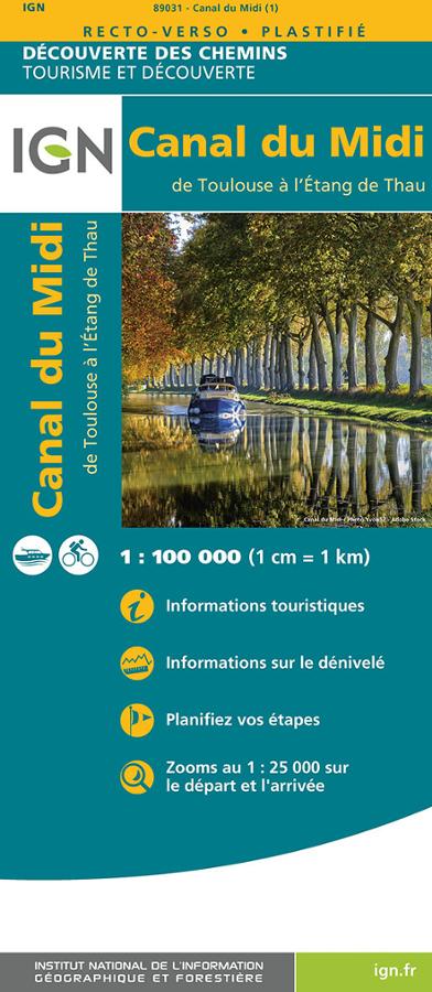 Canal du Midi carte IGN.