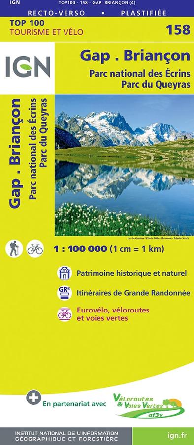 Carte IGN 158 Gap Briancon.