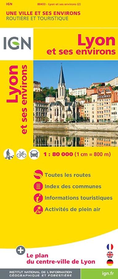 Carte IGN Lyon et ses environs.