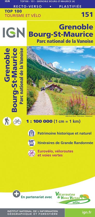 Carte IGN 151 - Grenoble, Bourg-St-Maurice
