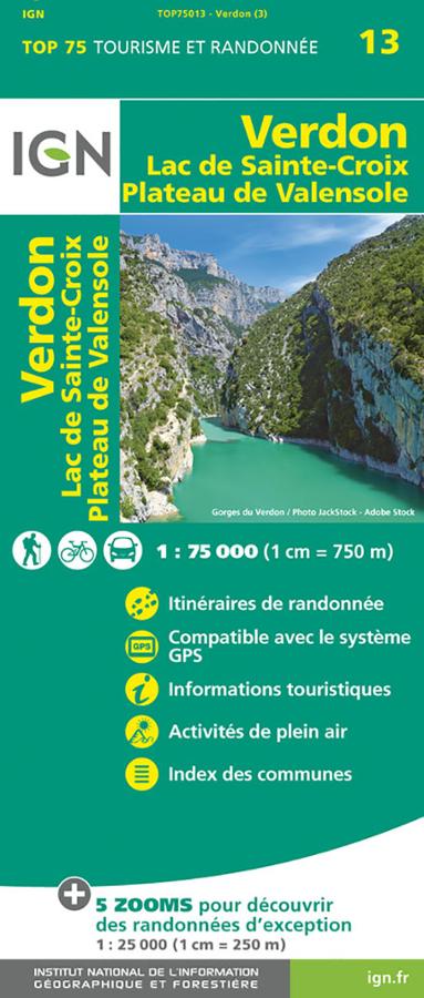 Verdon - Lac de Sainte Croix - Plateau de Valensole IGN TOP 75