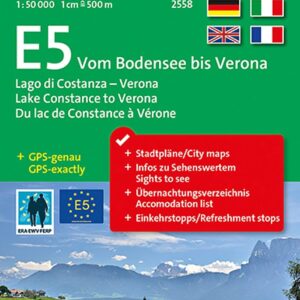 Carte Kompass E5 du Lac de Constance a Verone.