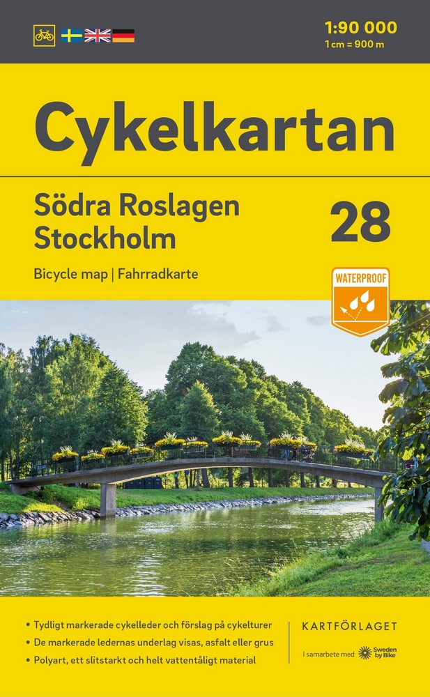Carte cyclable Suede 28 Roslagen Sud Stockholm.