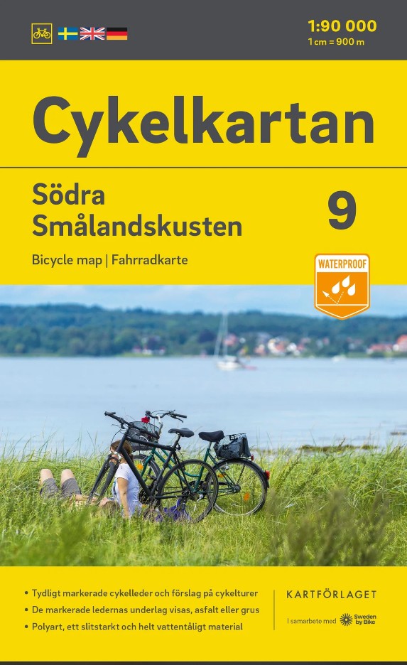 Carte cyclable Suede 9 Smaland Cote sud.