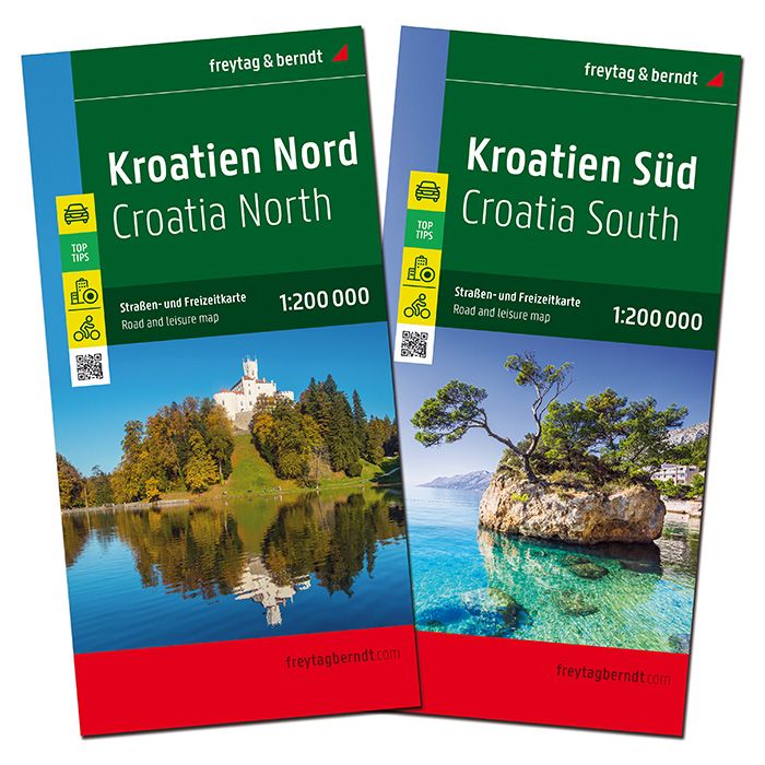 Cartes Croatie Sud et Nord.