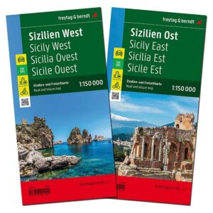 Cartes routieres et cyclables Sicile Est et Ouest Freytag.