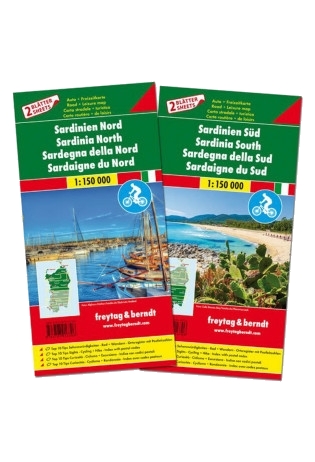 Cartes touristiques Sardaigne Nord et Sud Freytag Berndt.