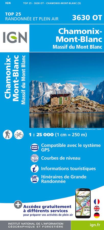 Chamonix - Mont-Blanc - Carte IGN TOP 25