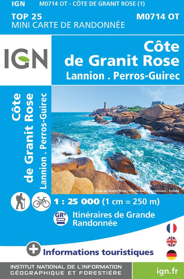 Cote de Granit Rose Lannion carte IGN M0714OTIGN.