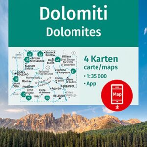 Dolomites carte de randonnee Kompass.