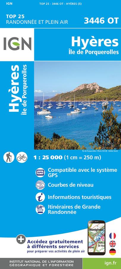 Hyeres ile de Porquerolles carte IGN TOP.