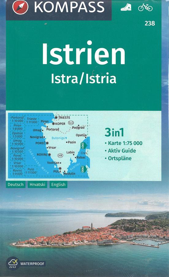 Istrie - carte de randonnée Kompass 238