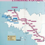 carte explicative sur les itinéraires de La Bretagne a velo de Roscoff ou Brest a Nantes