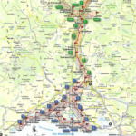 carte de La ViaRhona Du lac Leman a la Méditerranée