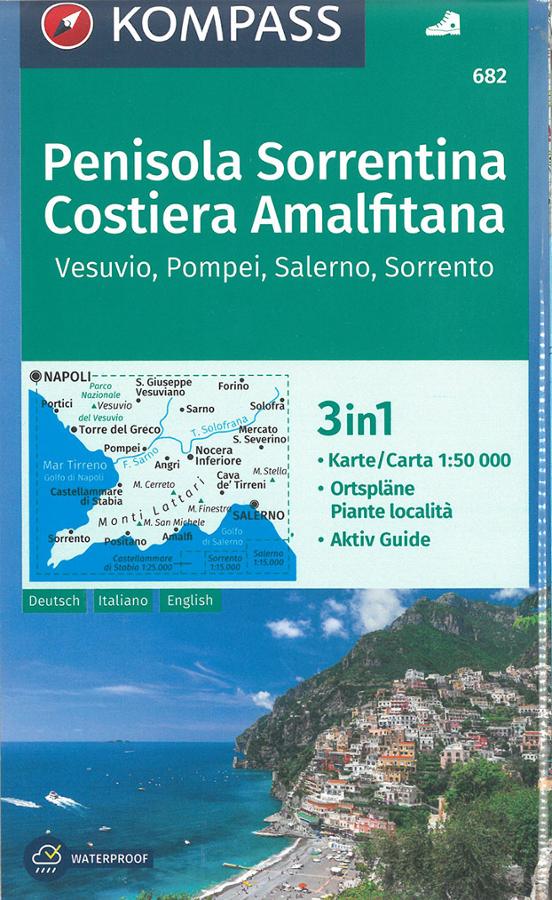 Peninsule sorrentine Cote Amalfitaine carte Kompass.