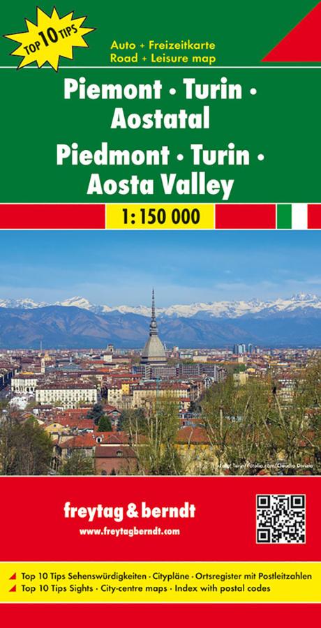 Piemont Turin Vallee d Aoste Carte touristique et routie.