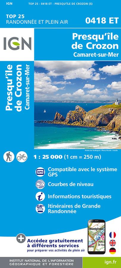 Presqu'île de Crozon - Camaret-sur-Mer - Carte IGN TOP 25