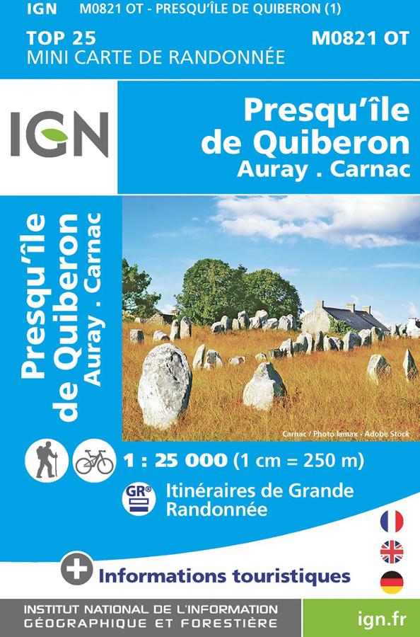Presqu ile de Quiberon Auray Carnac carte IGN M0821IGN.
