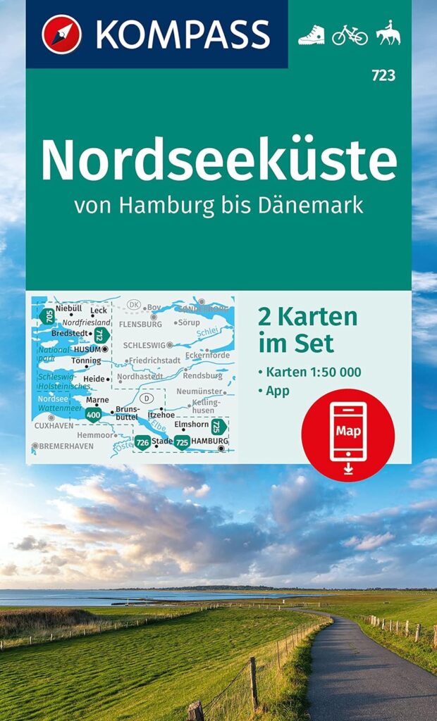 Route de la Mer du Nord Nordseekuste carte randonnee Kompass.