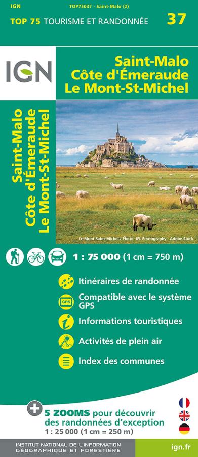 Saint Malo Cote d Emeraude le Mont St Michel Carte IGN T.
