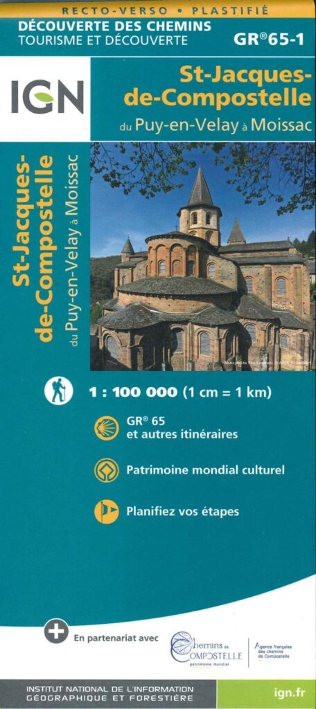 COUVERTURE CARTE IGN COMPOSTELLE PUY EN VELAY moissac