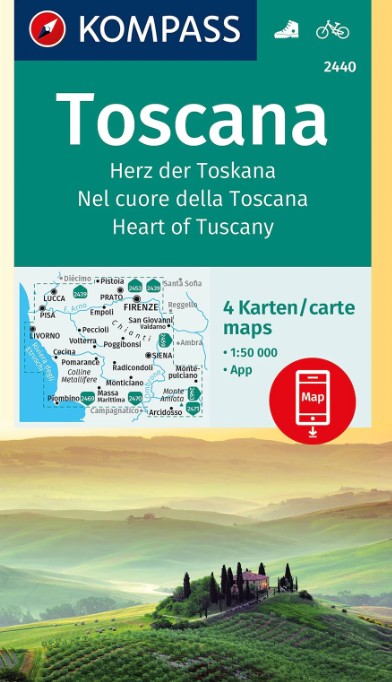 Tuscany - Set of 4 maps 1/50,000 Kompass 2440