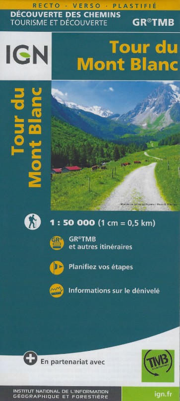 Tour du Mont Blanc carte IGNIGDCTMBLAN.