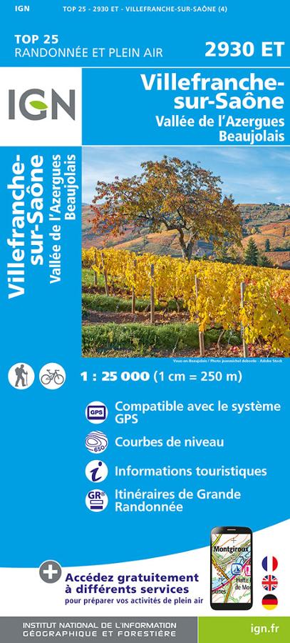 Villefranche-Sur-Saône - Carte IGN TOP 25