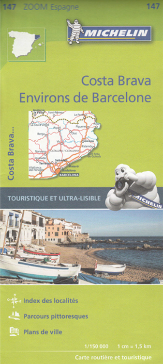 Costa brava et environs de barcelone carte michelin.