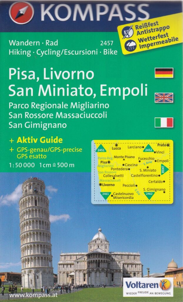 Carte de Toscane : Pise, Livourne, San Miniato, Empoli
