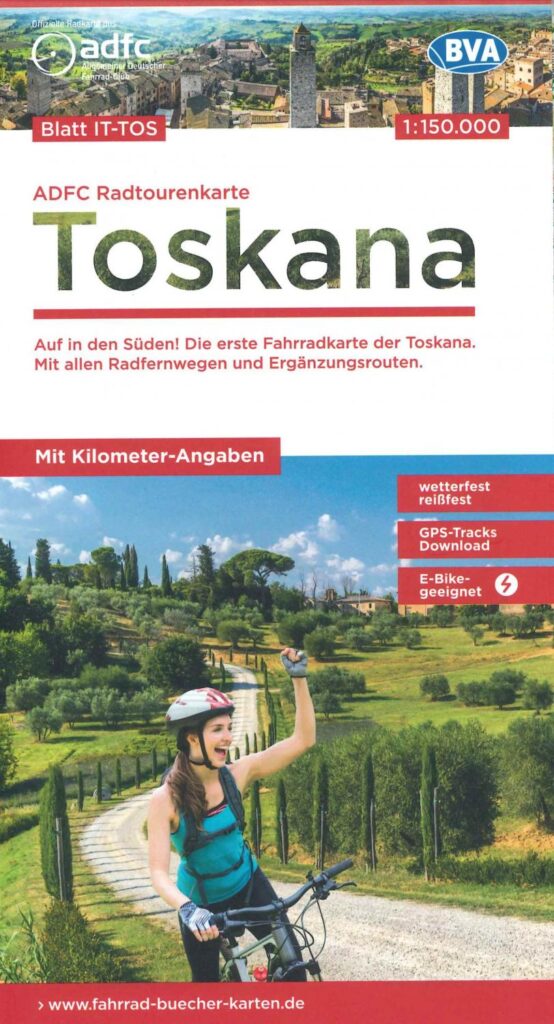 Cycle Map - Tuscany - 1/150,000 Scale