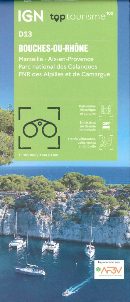 Carte IGN Bouches-du-Rhône à pied et à vélo - D13 - Echelle 1/100 000
