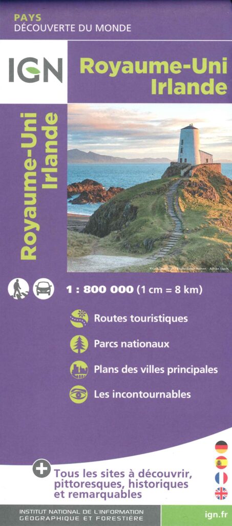 Carte IGN pédestre et routière du Royaume-Uni et de l'Irlande