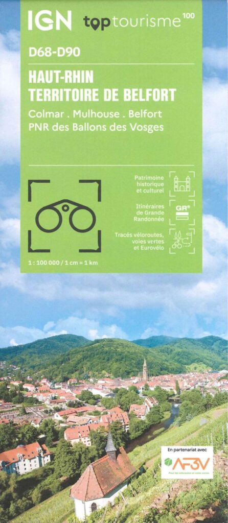 Carte Haut-Rhin, Territoire de Belfort IGN TOP 100